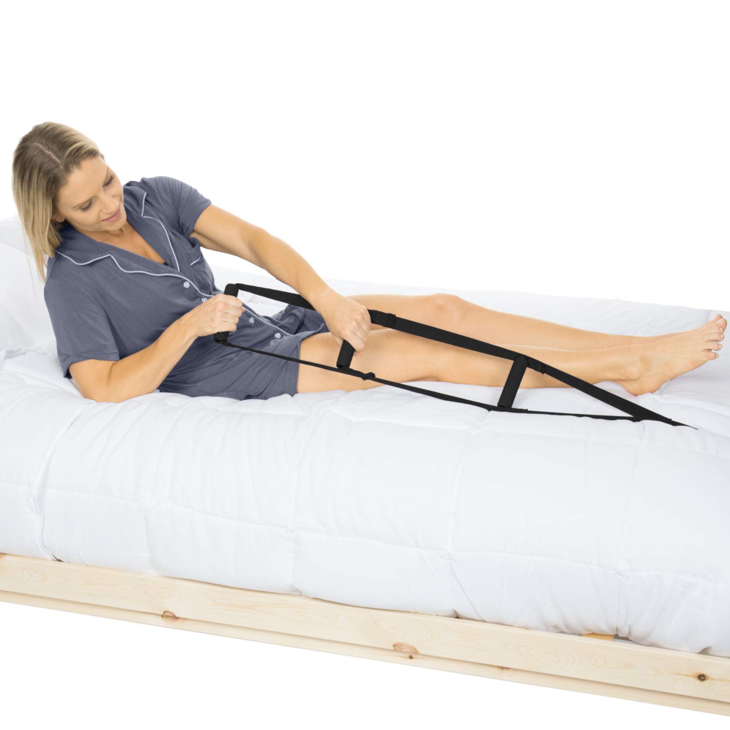 Medline MDS6800BAH Bed Assist Bar with Storage Pocket, and Height Adjustable Bed Rail for