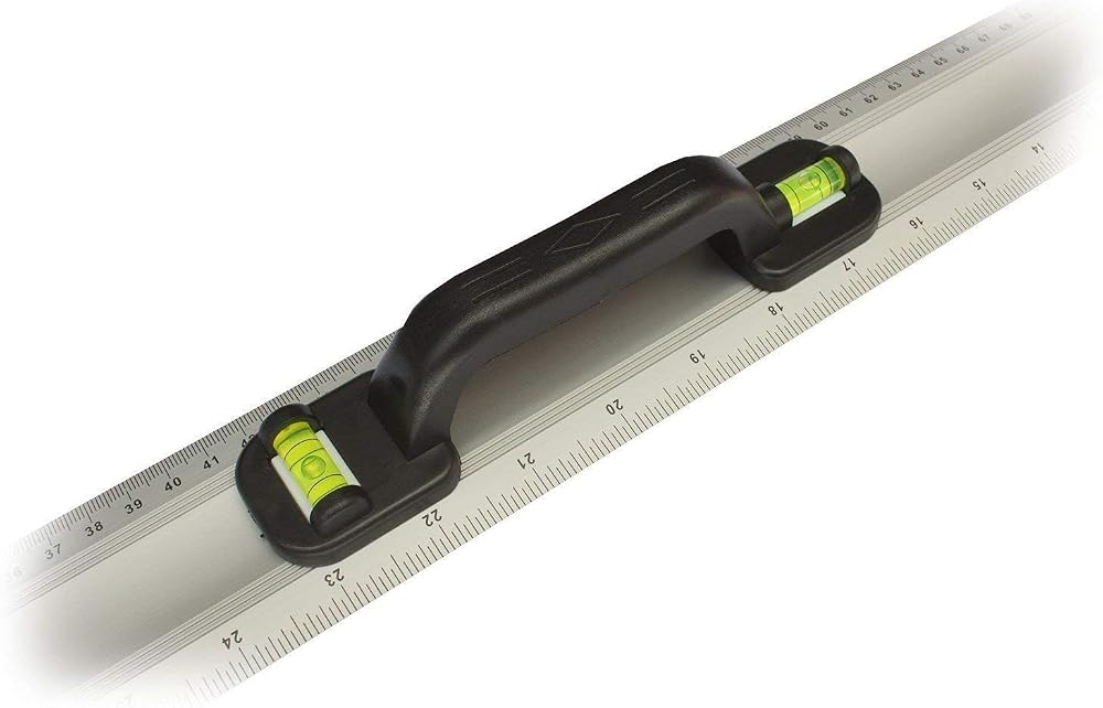 Toolzone Aluminium Ruler with Spirit Levels 1000mm Handle