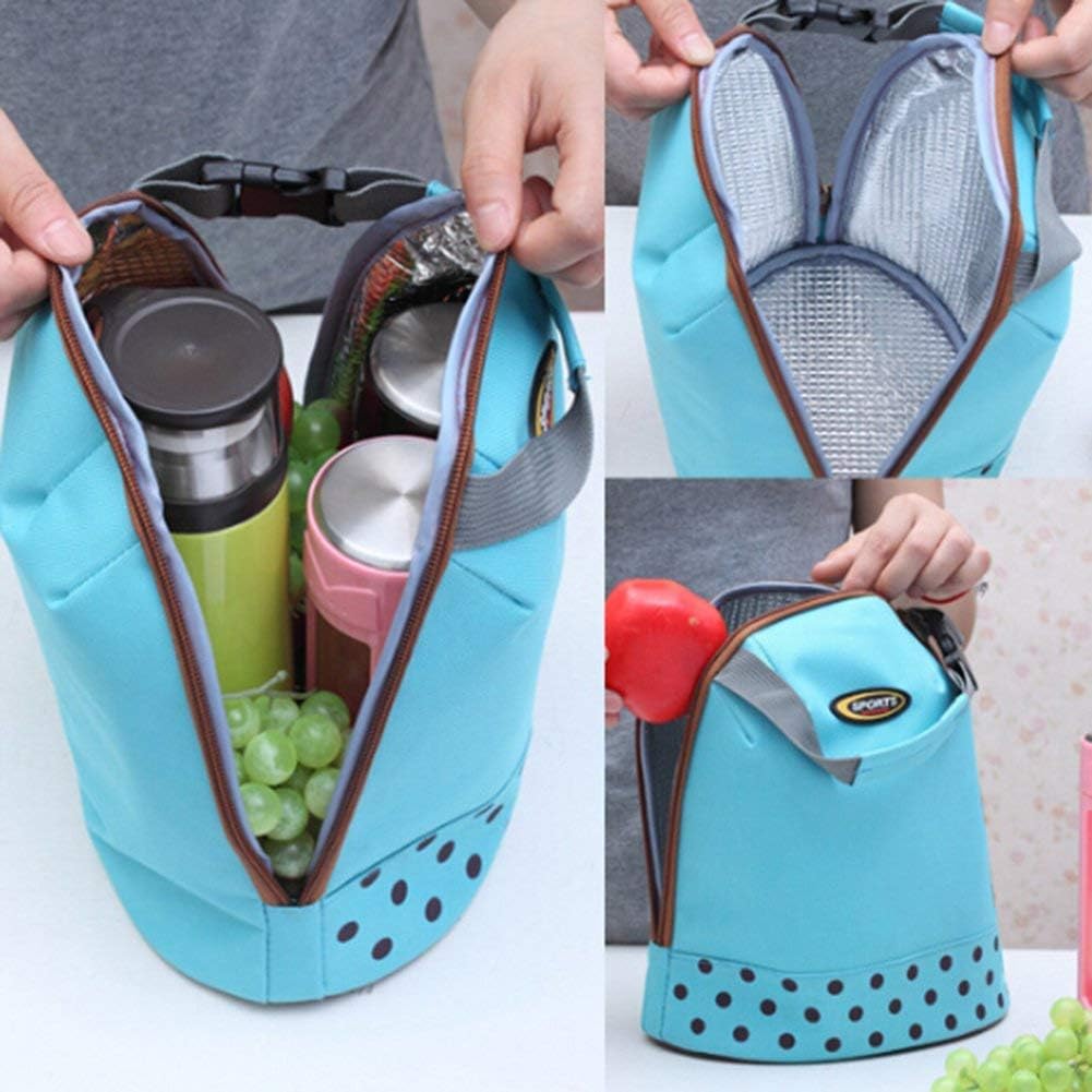 gs GREATERSCAP Hot New Insulated Tote Dotted Lunch Bag Picnic Box Waterproof Oxford Cloth Cooler Thermal Food Drinks Hand Lunch Bag(Multi Colour)