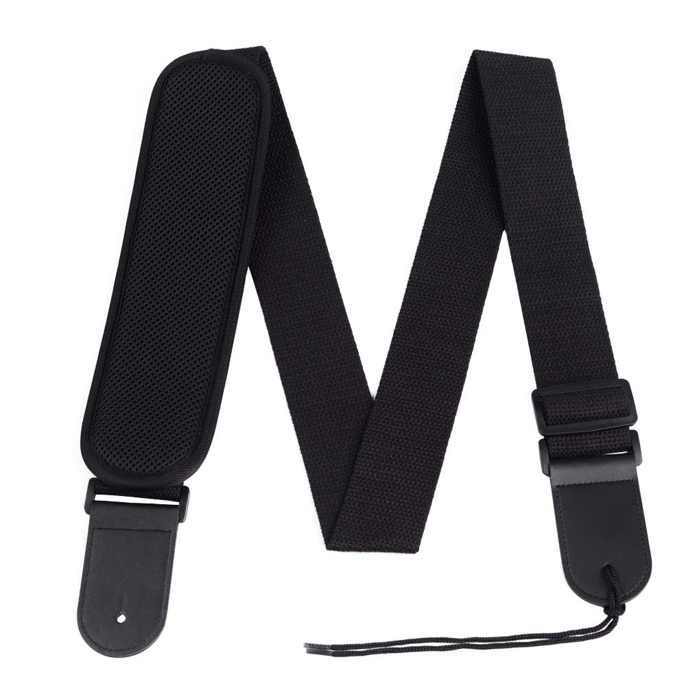 Rayzm Guitar Strap, Adjustable Cotton Strap for Acoustic/Electric/Bass Guitar, with a Shoulder Pad Pressure Release for Comfortable Playing