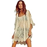 Lookatool Dress, Vintage Hippie Boho Embroidered Floral Lace Crochet Mini Dress