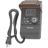 TiFFCOFiO Outdoor Digital Pool Timer, Dial Programmable Method, Outdoor Timer with 2FT Extension Cord Waterproof, 2 Grounded Electrical Outlets for Lights, 6 Sets of Programs,1HP (20A)