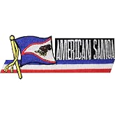 American Samoa Flag Embroidered Sew on/Iron on Cutout Patch, Approx. Size 1.75" x 4.75"