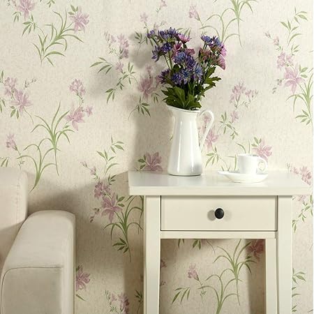 Peel And Stick Papier Peint Autocollant Rustique Floral Contact Papier Peint Pour Chambre A Coucher Cuisine Salle De Bain 60x 500cm Amazon Fr Bricolage