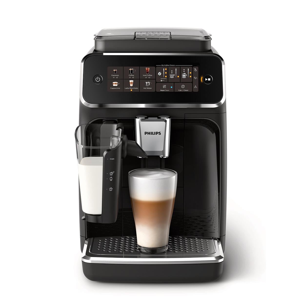 Photo 1 of ** BROKEN NONFUNCTIONAL**Philips Series 3300 Fully Automatic Espresso Coffee Machine - 6 Hot & Iced Drinks, LatteGo Milk System, 40% Quieter SilentBrew, Ceramic Grinder, Aquaclean Filter, Glossy Black (EP3341/50)