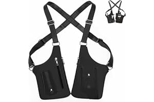 COEAOO Underarm Shoulder Bag for Men, Premium Leather Adjustable Under Arm Anti-Theft Multi-pocket Double-Shoulder Bag