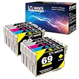 Uniwork Remanufacture Ink Cartridge Replacement for Epson 69 use for Stylus C120 CX5000 CX6000 CX8400 CX9400 NX215 NX305 NX400 NX410 NX415 NX515 Workforce 30 40 600 610 615 1100 1300 Printer, 10 Pack
