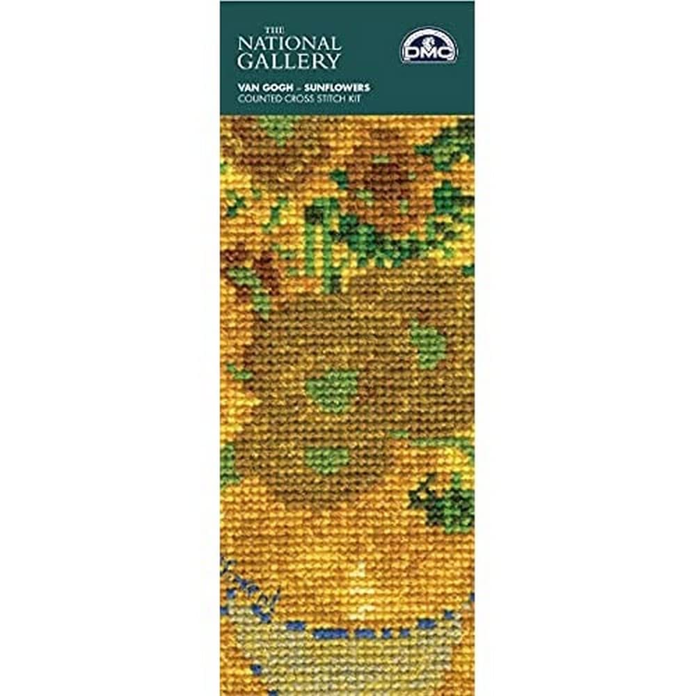 DMC The National Gallery Van Gogh Sunflowers Cross Stitch Kit Bookmark, 100 Percent Cotton, Multi-Colour, Pack of 4