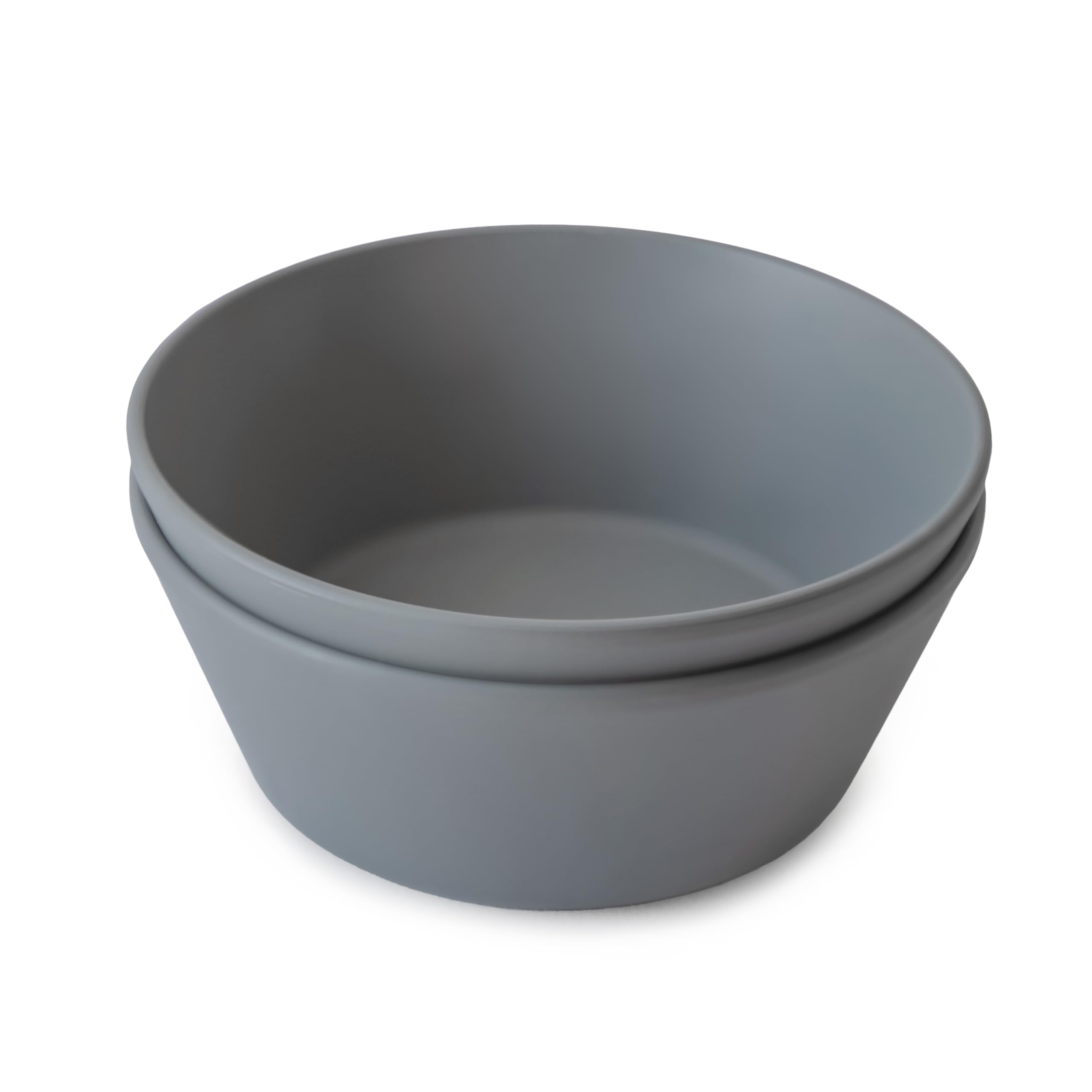 Mushie Dinnerware Bowls for Kids | Tableware Set of 2 Reusable BPA Free Bowls | Dishwasher & Microwave Safe | Made in Denmark | Round (Smoke)