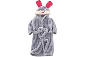 sfdgfhyf Toddler Little Boys Girls Hooded Bath𝐫obe Warm Flannel Spa 𝗥obe Bunny Ear 𝐍ightgown Fleec𝐞 Toddler