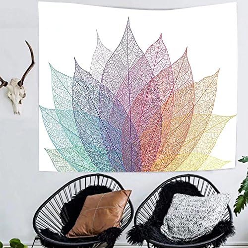 Amazing Outlets Tapestry custom Abstract Home Decor Tapestry Leaf Abstract Artwork Four Season Flora Delicate Transparent Nature Theme Bedroom Living Room Dorm Decor Yellow Red Green