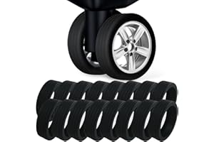 SMARINGROBOT Luggage Compartment Wheel Protection Covers(16 Pieces), Anti-Noise and Shock Absorption, Silicone Suitcase Wheels Protector Cover for 8-Spinner Wheels Carry on Luggage, Office Chair Caster with Wheels