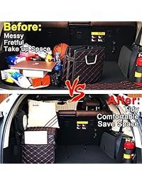 Win Power   Organizador de almacenamiento para coche, de piel, plegable, portátil, para SUV, vehículo, camión, coche, minivan, casa con funda