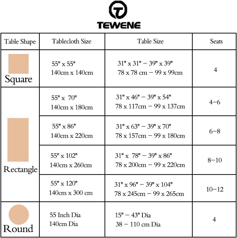TEWENE Tablecloth, Rectangle Table Cloth Cotton Linen Wrinkle Free Anti-Fading Tablecloths Washable Dust-Proof Table Cover for Kitchen Dinning Party (Rectangle/Oblong, 55''x70'',4-6 Seats, Gray): Kitchen & Dining