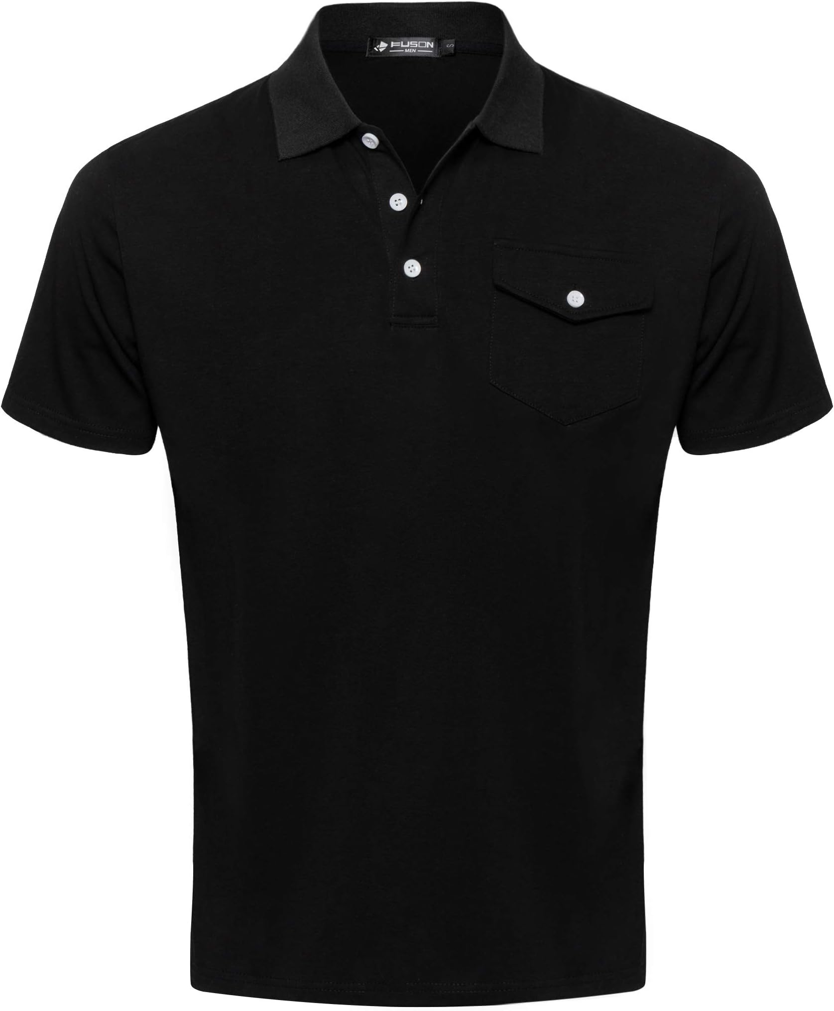 Musen Men Polo Shirts Cotton Causal Shirts with Pocket Golf Polo T-Shirts