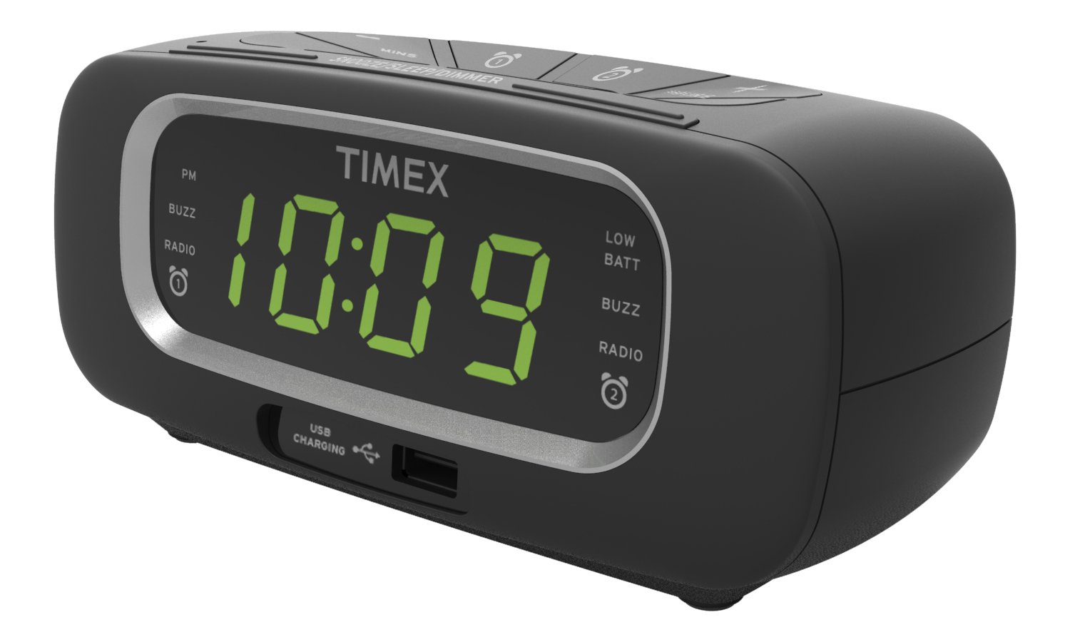 Amazon.com: Timex T2351B FM Dual Alarm Clock Radio with USB Charging Port  Digital Tuning Large 0.9-Inch Green LED Display and Aux-in Jack: Home Audio  & ...