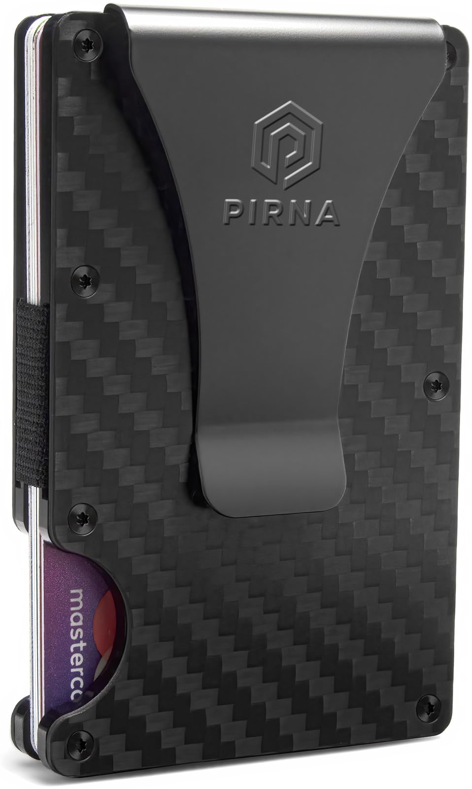 PIRNA Minimalist Carbon Fiber Wallet - Men's Slim Wallet Credit Card Holder - Front Pocket RFID Blocking Wallets for Men UK - Carbon Fiber