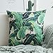 MIULEE Pack of 4 Tropical Leaves Series Throw Pillow Cover Decorative Cotton Linen Burlap Square Cushion Cover Pillow Case for Car Sofa Bed Couch 18 x 18 Inch