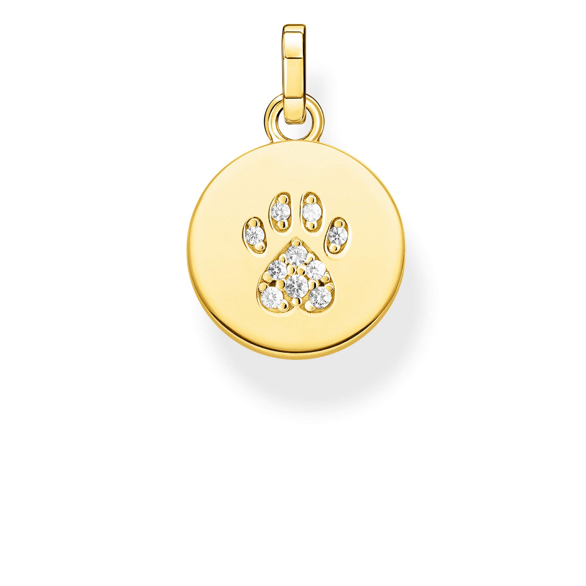 Thomas Sabo Pendant Coin Paw Cat Gold Gilded Silver PE882-414-14