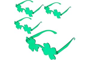 Shitailu 4Pcs St. Patrick’s Day Shamrock Sunglasses Irish Glasses, Four Leaf Clover Glasses Green Leprechaun for Kids Adults Festival Holiday Party Decoration