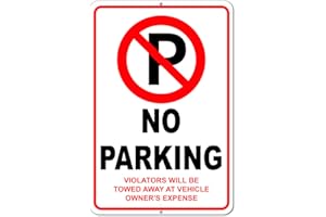 DIMARONGTON No Parking Signs - No Parking Signs for Driveways Aluminum 8x12 - No Parking Signs Will Be Towed- Do Not Block Driveway Sign - Please No Parking Sign - No Parking Signs Metal