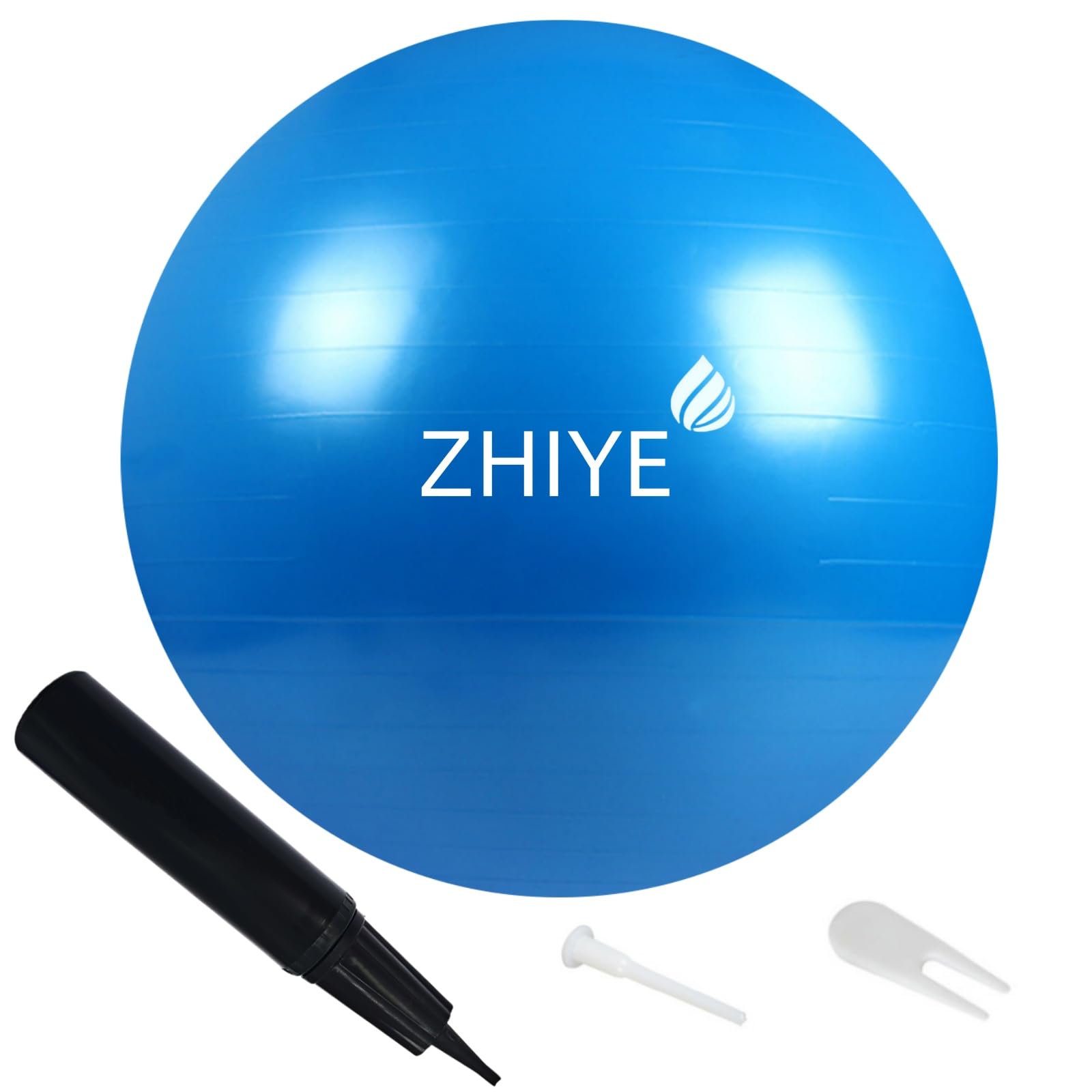 ZHIYE Blue Pilates Ball 55 CM Yoga Exercise Ball Core Fitness Bender, Yoga, Stability, Barre, Training Physical Therapy Swiss Ball Gym Home