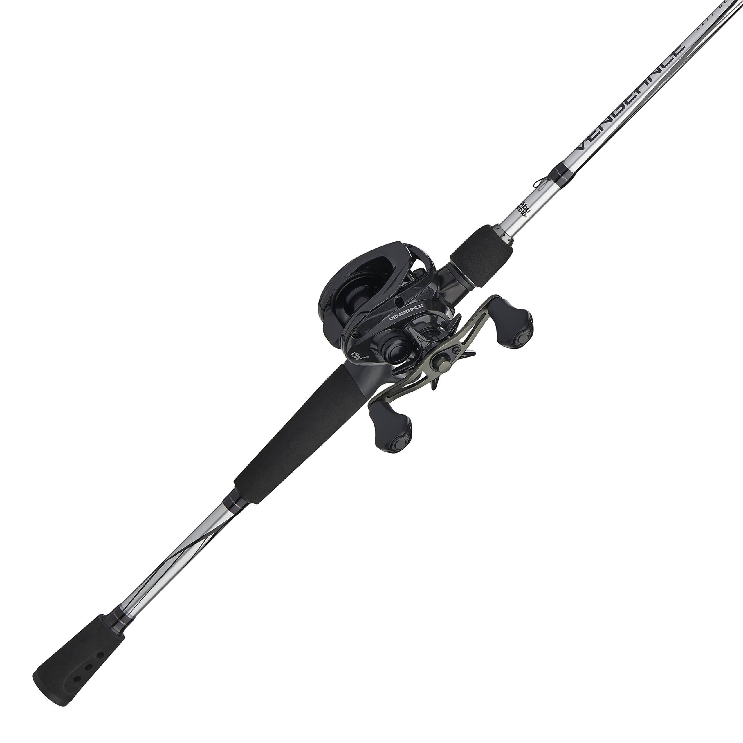 Photo 1 of Abu Garcia Vengeance Low Profile Baitcast Reel and Fishing Rod Combo, Black/Silver, 7' - Medium Heavy - 1pc- Right-Handed