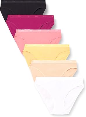 Culottes Femme Lot de 6 | Les Pockets Ecodim Coton | Douceur & Confort | Ceinture Invisible | Multicolores | Style Classique