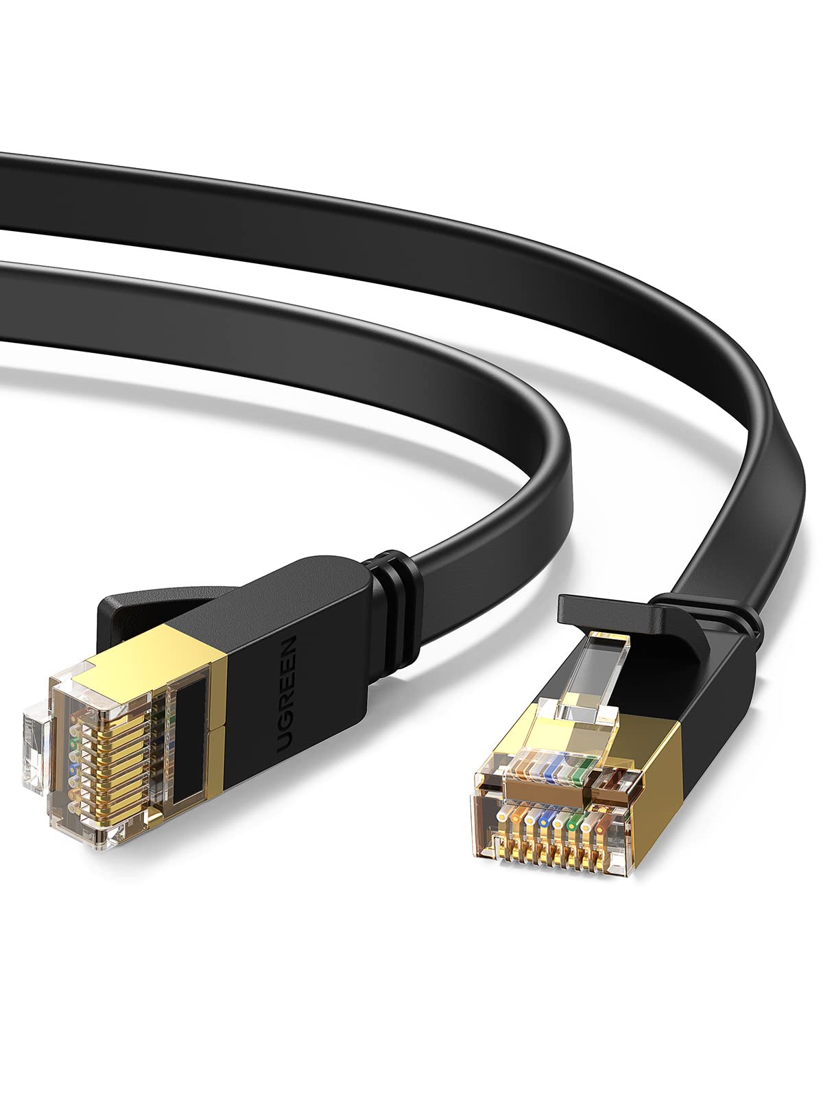 UGREEN Ethernet Cable 20M, Cat 7 Flat High-Speed Gigabit Network Cable, U/FTP 10Gbps 600Mhz/s RJ45 LAN Cable Internet Patch Cord Compatible with Router, Modem, Xbox, PC & Laptop, PS5, Switch, Printer