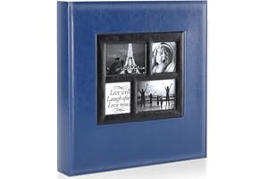 Benjia Photo Album 4x6 500 Pockets Pictures, Extra Large Capacity Vintage Leather Cover Photo Albums that Holds 500 Vertical 