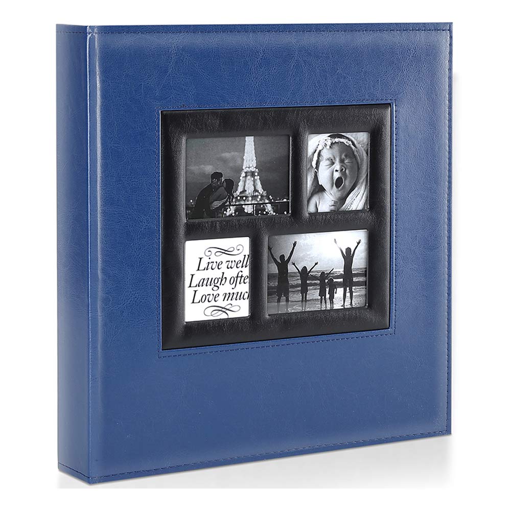 Benjia Photo Album 1000 Pockets 6x4 Photos, Extra Large Size Leather Cover Slip in Wedding Family Photo Albums that Holds 1000 6x4" / 10x15cm Photos Pictures Blue