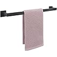 NearMoon Bathroom Towel Bar, Bath Accessories Premium Thicken Stainless Steel Square Shower Towel Rack for Bathroom, Towel Holder Wall Mounted (1 Pack, Matte Black, 16 Inch)