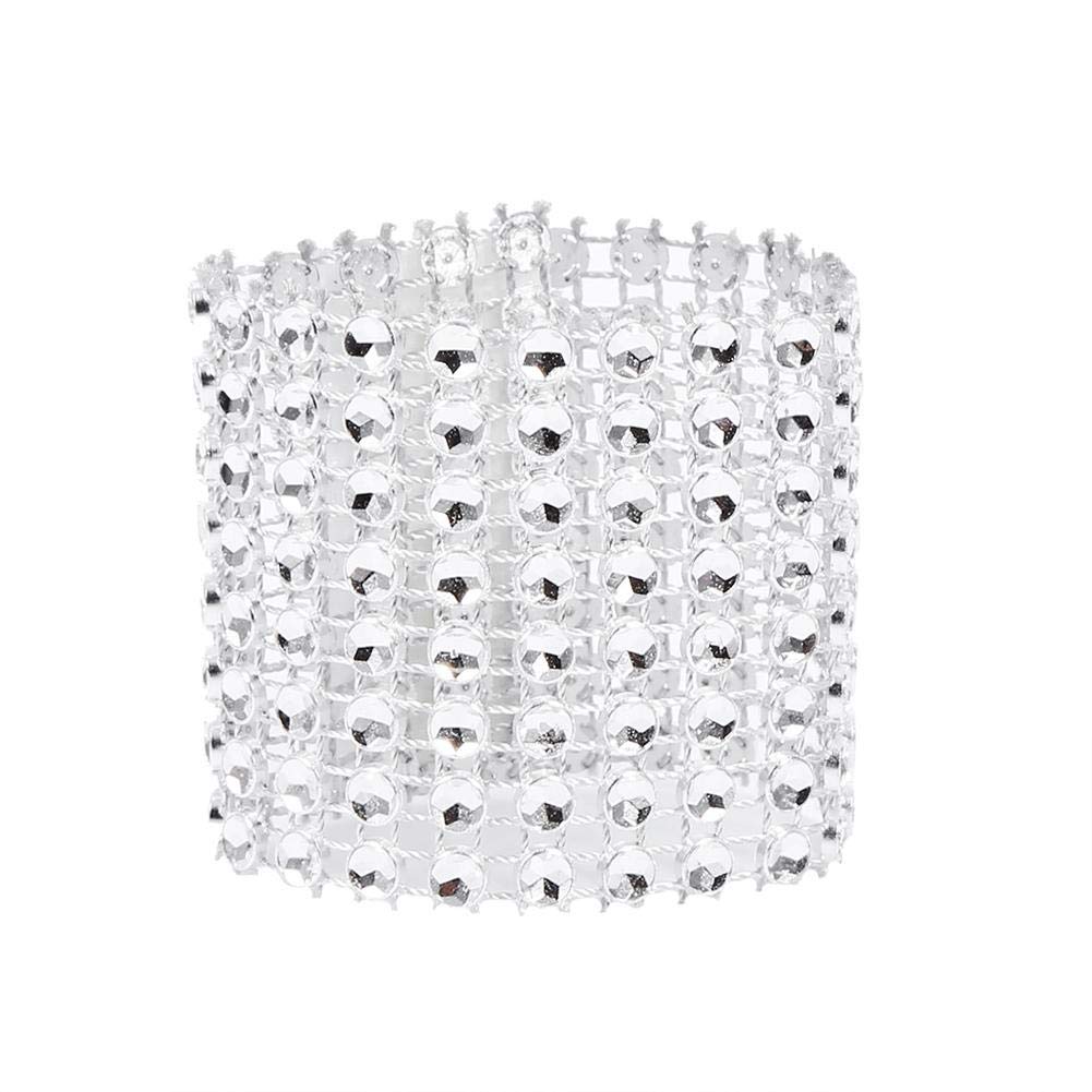 Diamond Band Napkin Rings for winding Form of Tape Knitted Chair for the wedding ceremony of birthday christmas Warm for the supply of Banquet Of The Party of 5 50pcs/pack silver