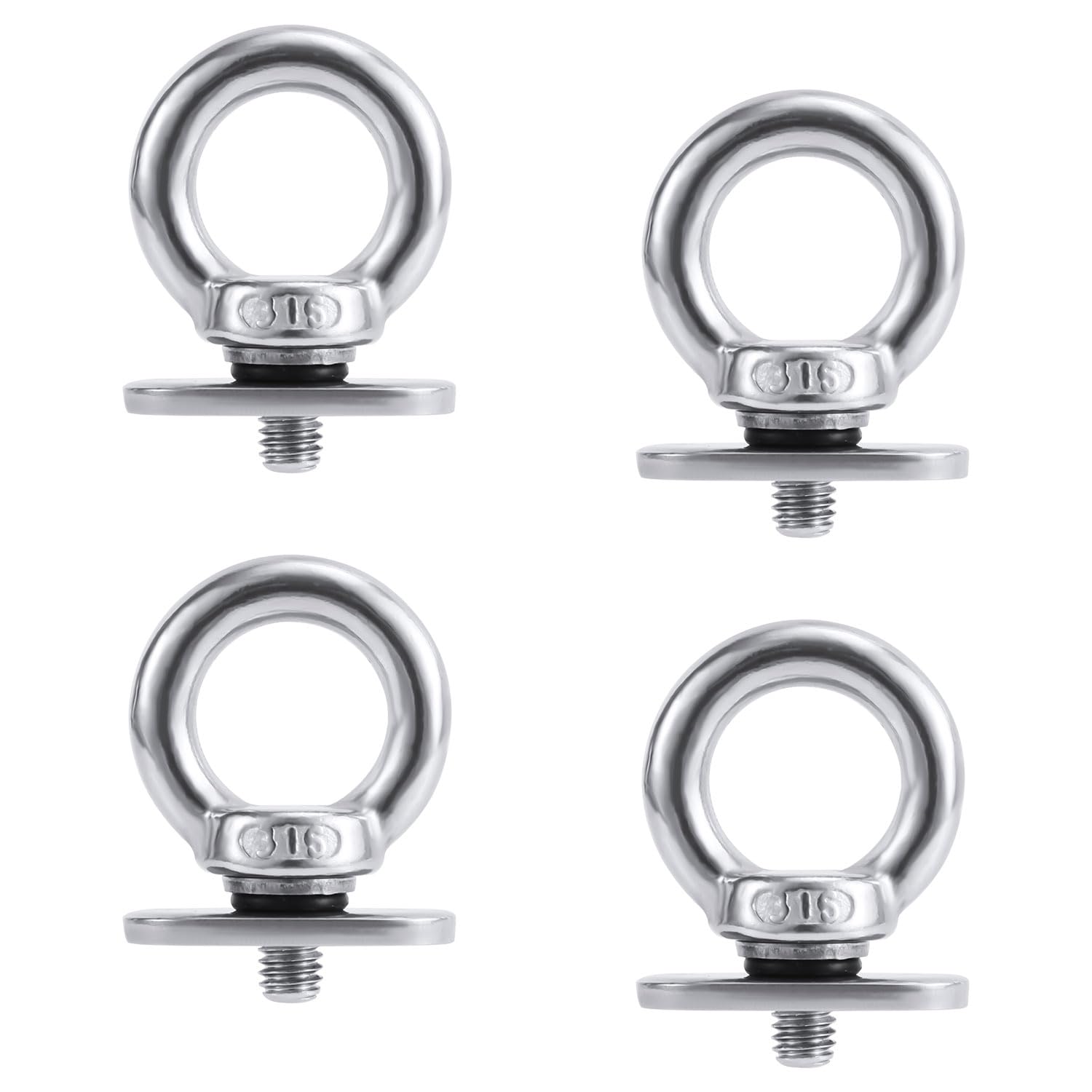 NQEUEPN 4pcs Track Mount Tie Down Eyelet, Stainless Steel Kayak Track Mount Tie Down Eye Bolt Tie Down Rings Marine Hardware for Kayak Canoe Bungee Cord