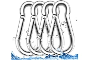 3.15 Inches 4 Inches Stainless Steel Carabiner for Gym Equipment Connection, EFFIET Heavy Duty Spring Snap Hook Clips Spring 