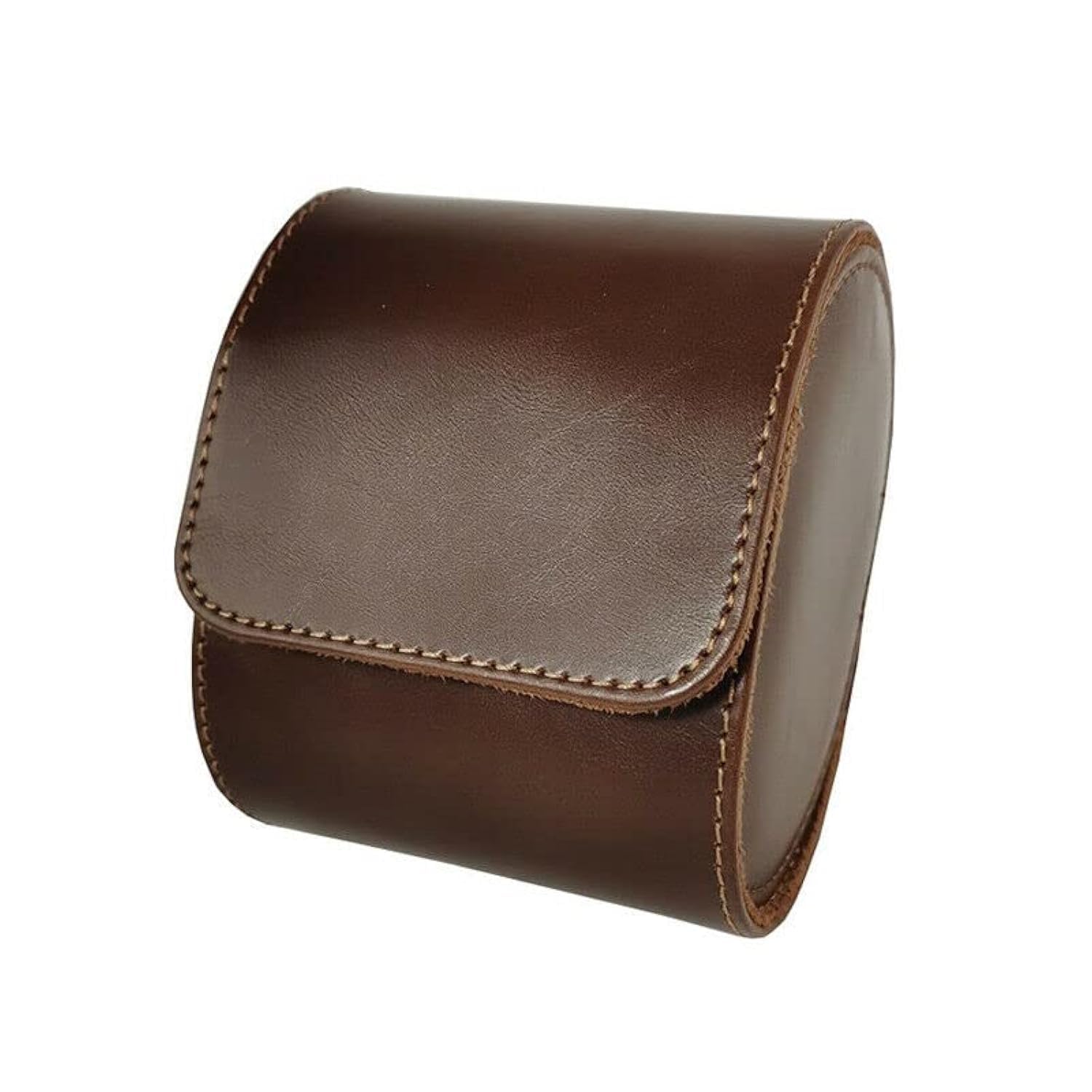 Premium PU Leather Watch Roll Single PU Watch Travel Case Watch Box Pouch Roll Brown (Brown)