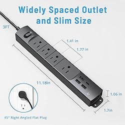 TROND Surge Protector Power Strip with USB, Ultra