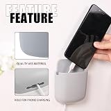 Liameph 6 PCS Wall Mounted Remote Control Holder with Charging Port view 2