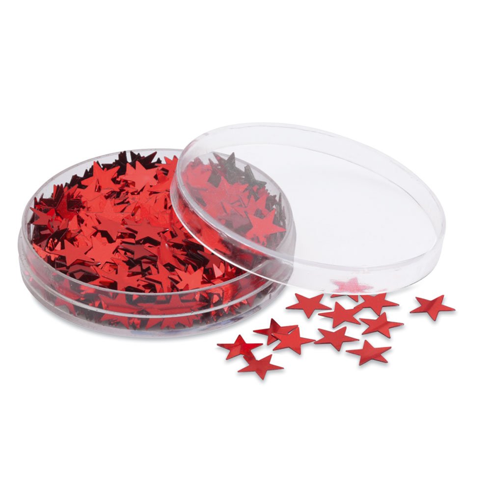 eBuyGB Star Table Confetti, Red, Pack of 6