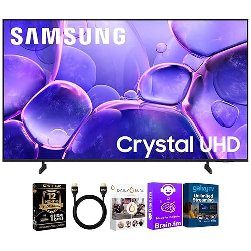 Samsung UN50U800KIT1 50 inch Class U8000F Series Crystal 4K UHD Smart TV 2025 HDR Tizen OS with HDMI Cable Streaming B