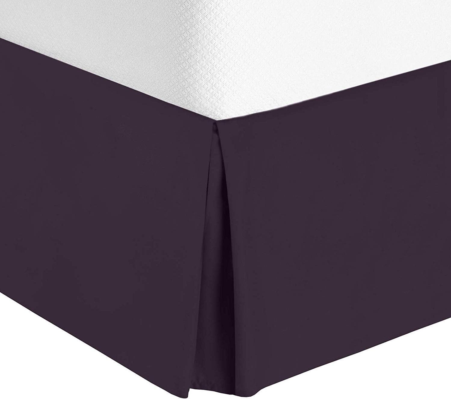 Rohi King Size Base Valance Sheet, Plum Extra Deep 16” Skirt Valance Sheet Easy Care Fitted Bed Sheets – FIT UNDER MATTRESS