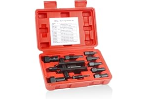 DikTalk 10pcs Motorcycle Blind Hole Bearing Puller Set, Motorcycle Internal Bearing Puller Tool, Blind Bearing Puller with Red Box