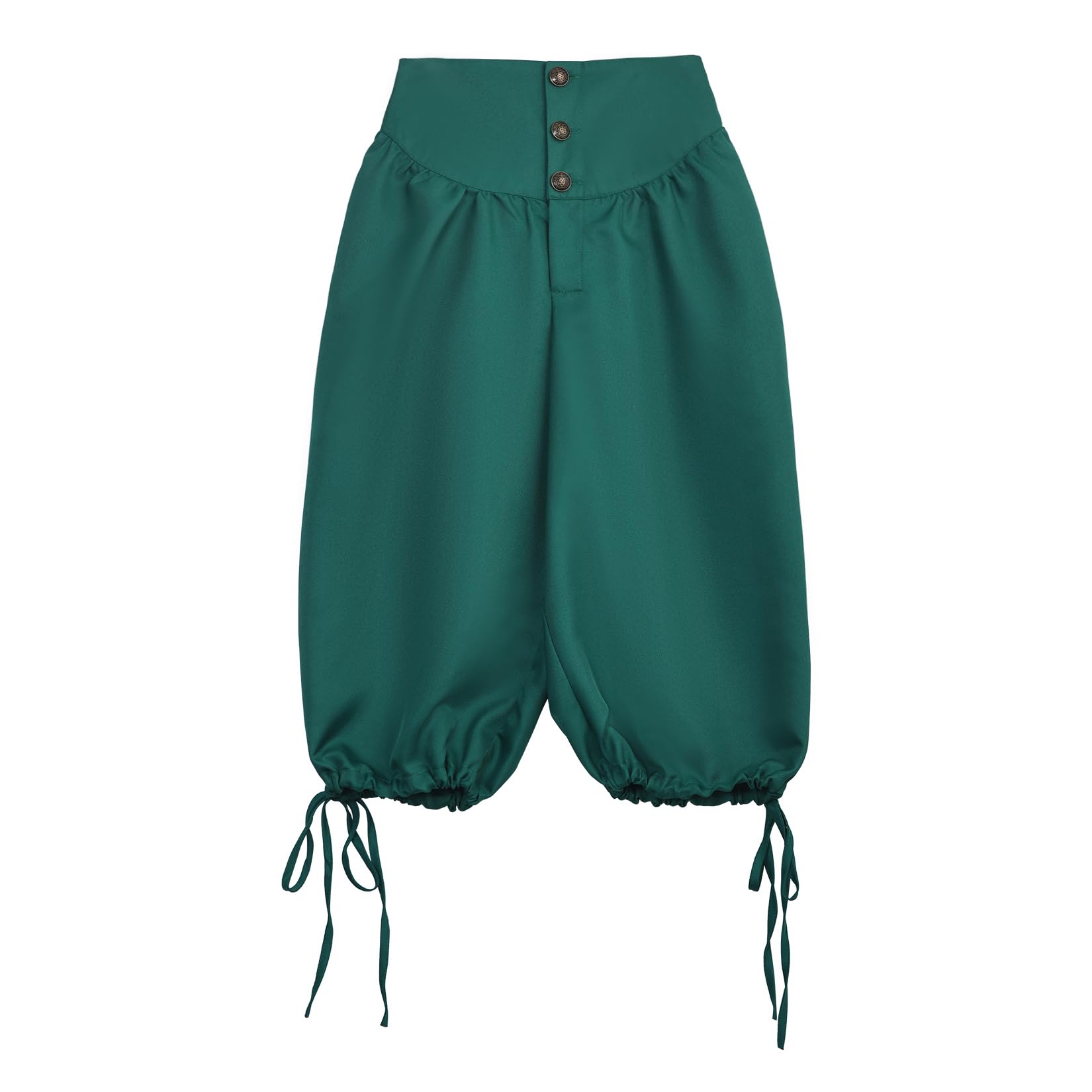 BPURB Men's Renaissance Colonial Pants Medieval Viking Trousers Pirate Cosplay Costume Breeches Summer Shorts Green