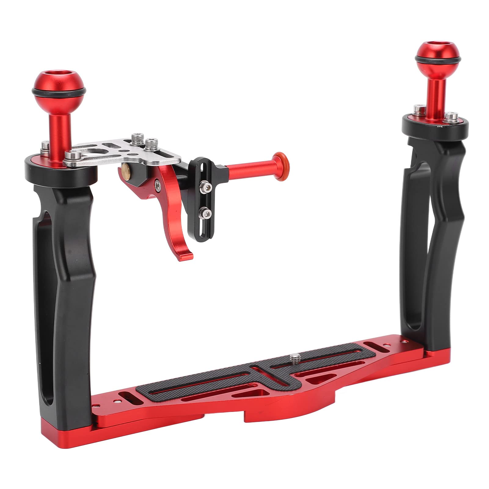 Archuu Underwater Camera Tray Stabilizer, Aluminum Alloy Rig with Shutter Trigger, Red, 1/4 inch Screw Connector, Compatible with SLR & Sports Cameras