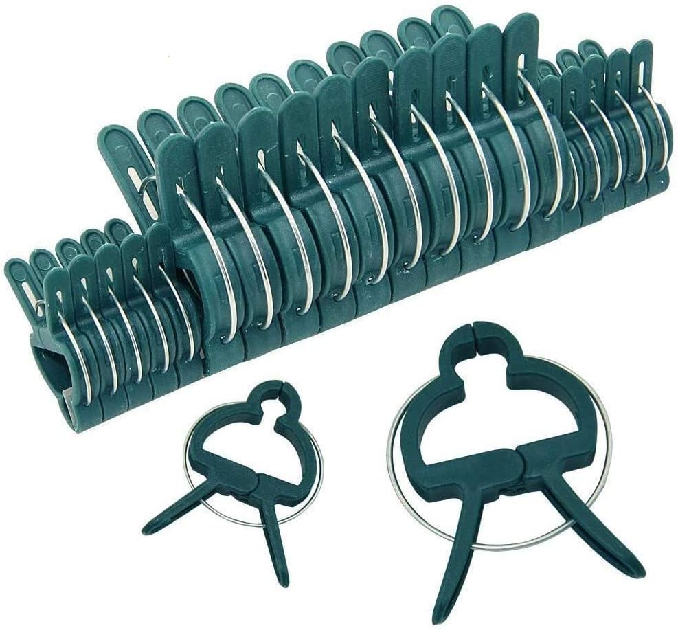 KAHEIGN 100Pcs Pflanzenclips Garten Pflanzenklammern, 2 Größen Wiederverwendbare Gartenpflanze Clips Unterstützende Clips für kleine & große Triebe Spaliere Rosenbögen Rankhilfen