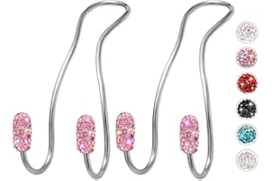 MTGOCHA Car Headrest Hooks Car Purse Hook, Universal Bling Car Seat Hooks Hanger, Car Hook for Purses and Bags Cute Metal Car Purse Holder Hook, Bling Car Accessories for Women, Pink
