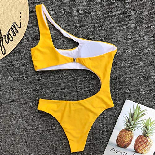 image for Masun Ladies Sexy Pure Color Navel Exposed Jumpsuit Beach Swimsuit Wom