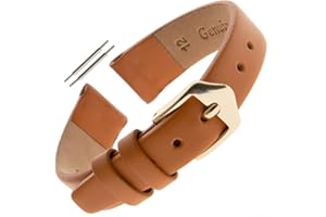 Gilden Ladies 10-14mm Classic Calfskin Fashion Color Flat Leather Watch Band F60
