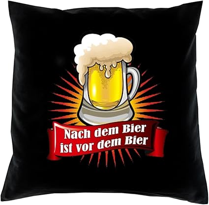 Trag Das Bedruckter Sofa Kissenbezug Lustiges Motiv Nach Dem Bier Ist Vor Dem Bier Cooles Geschenk Couchkissen Dekokissen Geburtstag Weihnachten Amazon De Garten