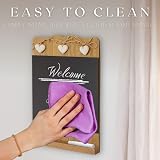 HomeZone Vintage Wooden Memo Board - Rustic Chalkboard Kitchen Decor view 7